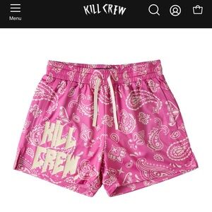 Kill Crew Pink Paisley Athletic Shorts